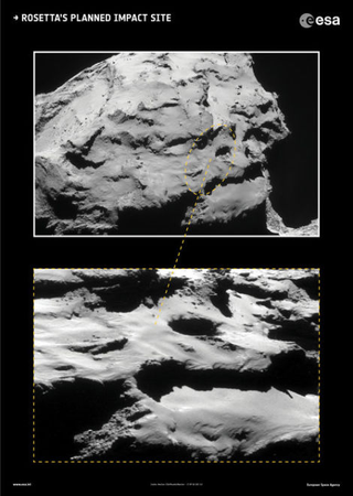 Rosetta’s planned impact site, Ma’at, is currently a 700x500 meter ellipse. Image: ESA/Rosetta/NavCam